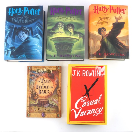 5 FIRST EDITION J K ROWLING BOOK LOT HARRY POTTER
