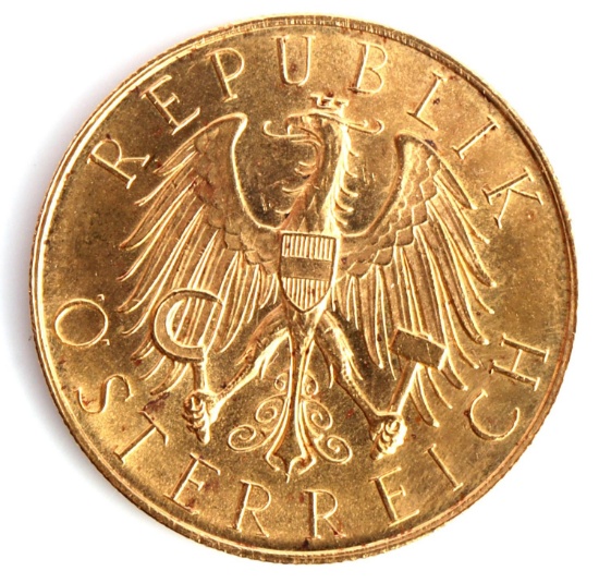 1929 AUSTRIA 25 SHILLING GOLD COIN MS