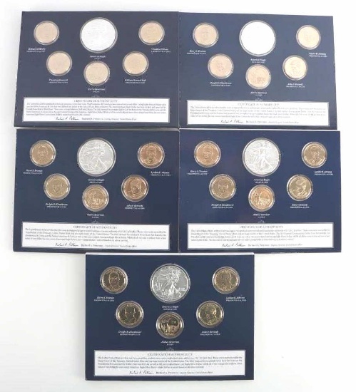5 US MINT ANNUAL UNCIRCULATED DOLLAR COIN SETS