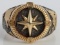 14KT GOLD TRAVELERS COMPASS AND GLOBE RING SZ 10.5