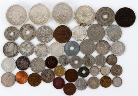 46 COINS SILVER AFRICA EASTERN EUROPE MIDDLE EAST