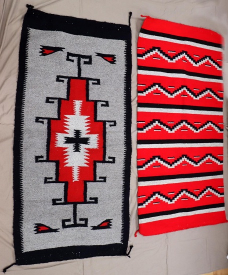 2 NAVAJO GANADO & KLAGETOH SADDLE BLANKET RUG