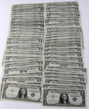 60 $1 SILVER CERTIFICATE BLUE SEAL NOTES EF TO UNC
