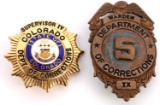 2 COLORADO & TEXAS DEPARTMENT OF CORRECTIONS BADGE