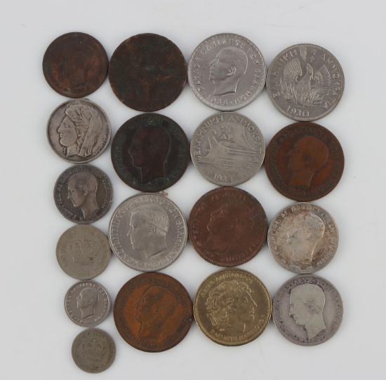 17 COINS GREECE 1868 TO 2000 LEPTA AND DRACHMA
