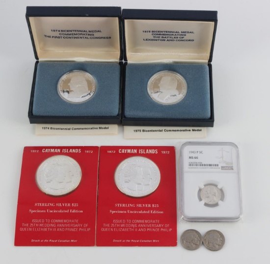 ASSORTED COIN STERLING SILVER COMMEMORATIVE MEDALS