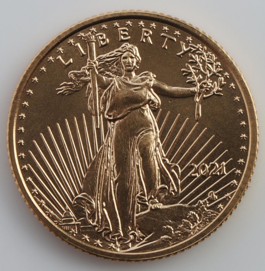 2021 GOLD AMERICAN EAGLE 1/10 OZT COIN