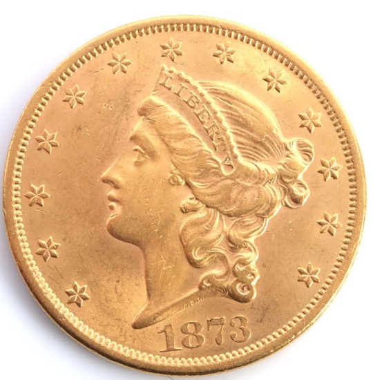 1873 LIBERTY HEAD 1 OZ $20 GOLD COIN AU