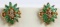 EMERALD DIAMOND 14K YELLOW GOLD ANTIQUE EARINGS