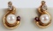 RUBY DIAMOND PEARL 14K YELLOW GOLD EARRINGS