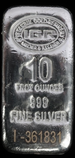 10 OZ .999 FINE SILVER BULLION BAR