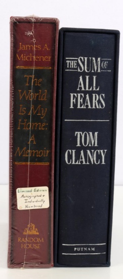 2 LIMITED EDITION SIGNED CLANCY AND MICHENER BOOKS