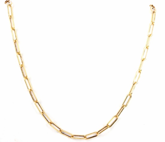 18KT GOLD PAPER CLIP CHAIN NECKLACE