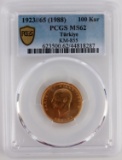 1988 TURKIYE 1923/65 100 KURUSH GOLD PCGS MS62