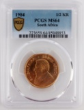 1984 SOUTH AFRICA 1/2 KRUGERRAND GOLD COIN MS64