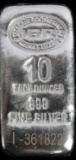 10 OZ .999 FINE SILVER BULLION BAR