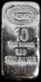 10 OZ .999 FINE SILVER BULLION BAR