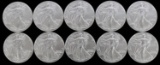 10 AMERICAN EAGLE 1 OZ SILVER COINS