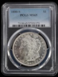 1880 S $1 MORGAN DOLLAR SILVER COIN PCGS MS 65