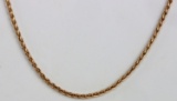 14K YELLOW GOLD WHEAT CHAIN NECKLACE 21 INCH