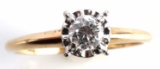 14KT GOLD 1/4 CT DIAMOND SOLITARE ENGAGEMENT RING