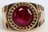 14KT GOLD 6CT RUBY ROLEX RING SIZE 13