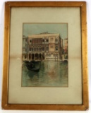 19TH CENT WATERCOLOR VENICE ITALY BY SCHIMDT-GLINZ