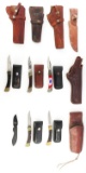 POCKET KNIFE AND HOLSTER LOT OF 12 BUCK KABAR