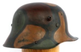 WWI GERMAN EMPIRE M16 HELMET W/ CAMO PAINT & LINER