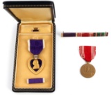 WWII US NAMED PURPLE HEART GOOD CONDUCT MEDALS