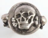 WWII GERMAN THIRD REICH TOTENKOPF MENS PINKY RING