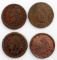 LOT OF 4 U.S. CIVIL WAR TOKENS 1863