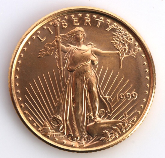 1999 GOLD AMERICAN EAGLE 1/10 OZ COIN