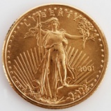 1/10TH OZ AMERICAN EAGLE GOLD COIN 2001