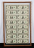 UNCUT CURRENCY SHEET OF SEQUENTIAL $1 BILLS