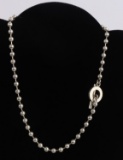 STERLING GUCCI BEAD CHAIN TOGGLE CLASP NECKLACE