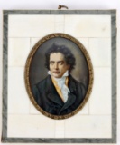 19TH CENTURY BEETHOVEN PORTRAIT IN TUSK FRAME