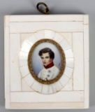 19TH CENTURY NAPOLEON II PORTRAIT IN TUSK FRAME