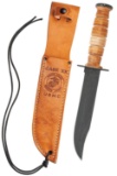 CASE USMC BROWN LEATHER HUNTER MARINE KNIFE