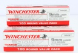 300 ROUNDS WINCHESTER 9MM LUGER 115 GRAIN FMJ AMMO