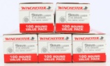 500 ROUNDS WINCHESTER 9MM LUGER 115 GRAIN FMJ AMMO