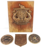 4 U.S. NAVY BRONZE SUBMARINE PLAQUE LOT POLARIS