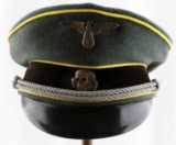 WWII GERMAN WAFFEN SS CAVALRY OFFICER VISOR CAP