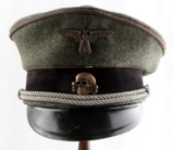 WWII GERMAN SS DACHAU OFFICERS VISOR CAP