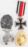 4 WWII GERMAN IRON CROSS ASSAULT BADGES