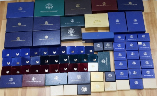 GOLD SILVER PROOF SET BOXES ONLY LOT
