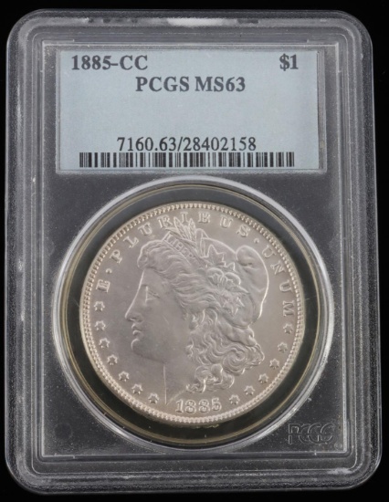 1885 CC MORGAN DOLLAR PCGS MS63 SILVER COIN