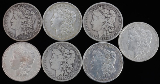 MORGAN DOLLAR SILVER DOLLAR COIN LOT OF 7 G-EF