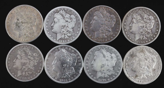 MORGAN DOLLAR SILVER DOLLAR COIN LOT OF 8 G-EF