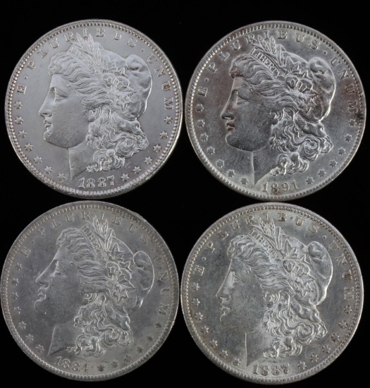 MORGAN DOLLAR SILVER DOLLAR COIN LOT OF 4 UNC MS